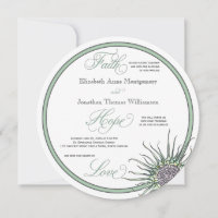 Thistle Blume Glaube Hoffnung Liebe Hochzeit Einla