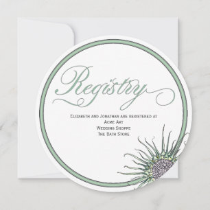 Thistle Blume Round Wedding Registry Card Einladung
