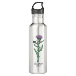 thistle / cluaran mit schottisch-gälischer überset edelstahlflasche