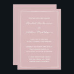 Thistle French Pink Moderne Einladungen für Hochze<br><div class="desc">Zeitgemäße Hochzeitseinladung - Ändern Sie die Hintergrundfarbe in eine beliebige Farbe! Wir zeigen schönes,  blasses,  weißes Pink. LÖSCHEN Sie sie oder ändern Sie die Farbe der Rechtecke Akzent! ÄNDERN Sie die Schriftart,  den Text,  die Textfarbe. Verwenden Sie diese Vorlage,  um Ihre eigenen einzigartigen Hochzeitseinladungen und koordinierenden Stücke zu entwerfen.</div>