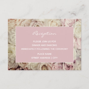 Thistle French Pink Vintage Wedding Empfang Card Begleitkarte