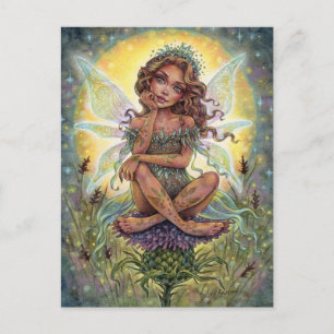 Thistle Landing Postcard Fairy Fantasy Blume Postkarte