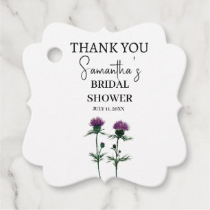 Thistle Purple Flowers Scottish Boho Brautparty Geschenkanhänger
