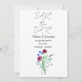 Thistle Scottish Floral Blume Rustic Wedding Einladung