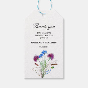 Thistle Scottish Floral Watercolor Blume Wedding Geschenkanhänger