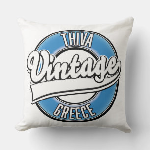 Thiva Greece Vintages Logo Kissen