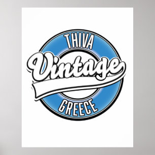 Thiva Griechenland Vintage-Logo Poster