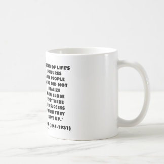 Thomas Alva Edison Ausfälle nah an Erfolg gaben Tasse