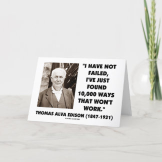 Thomas Alva Edison, der nicht 10.000 Möglichkeiten Karte
