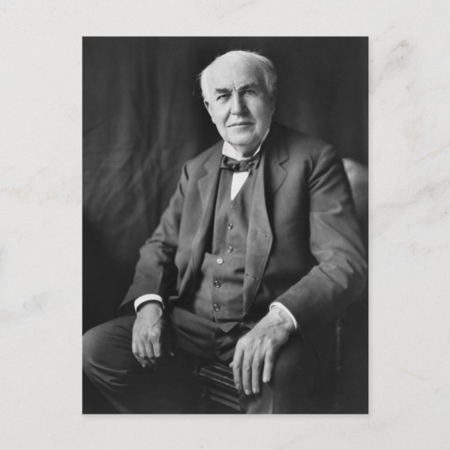 Thomas Alva Edison Portrait Postkarte (Vorderseite)