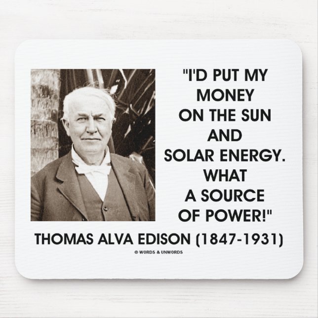 Thomas Alva Edison Sun Sonnenenergie-Quelle des Mousepad (Vorne)