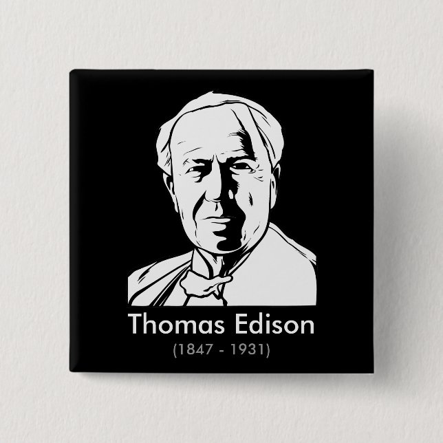 Thomas Alva Edison - wirkliches Genie Button (Vorderseite)