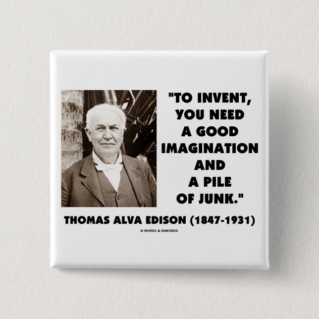 Thomas Alva Edison, zum des Fantasie-Stapels des Button (Vorderseite)