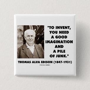 Thomas Alva Edison, zum des Fantasie-Stapels des Button
