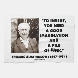 Thomas Alva Edison, zum des Fantasie-Stapels des Geschirrtuch