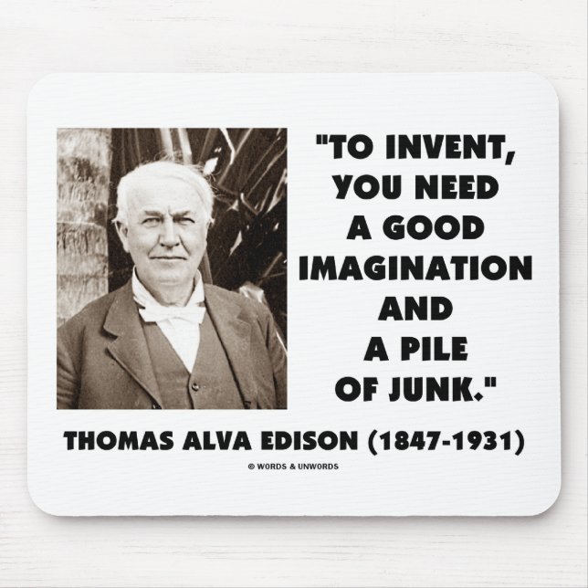 Thomas Alva Edison, zum des Fantasie-Stapels des Mousepad (Vorne)