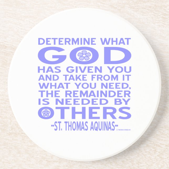 Thomas Aquinas God Give Light Blue Sandstein Untersetzer (Vorne)