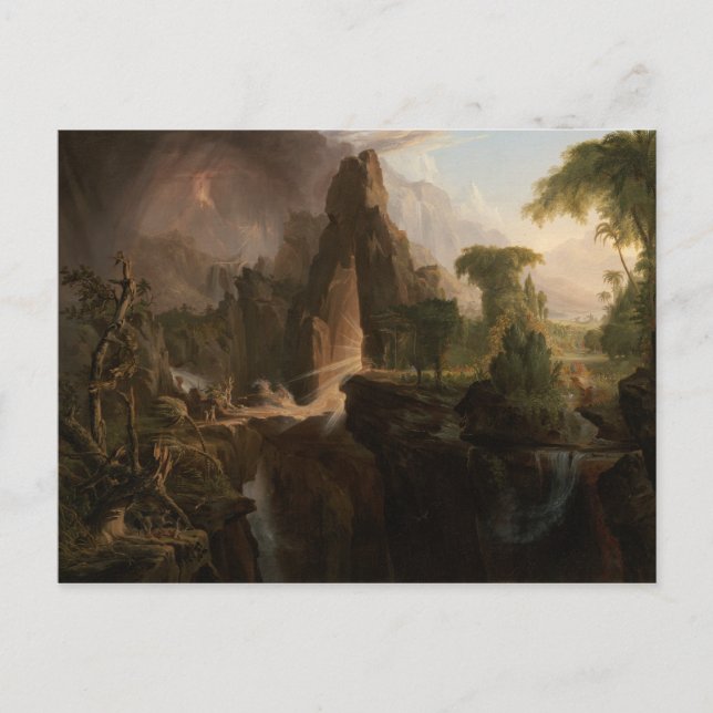 Thomas Cole - Ausweisung aus dem Garten Eden Postkarte (Vorderseite)