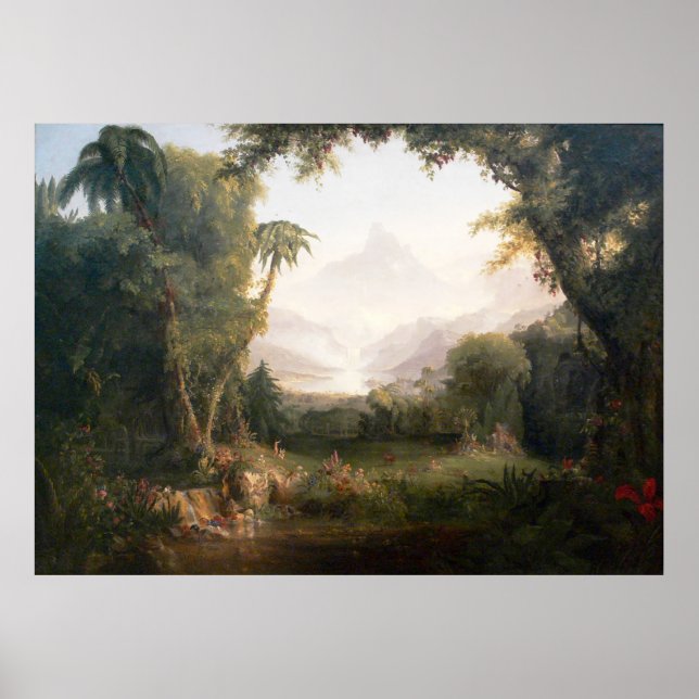 Thomas Cole Der Garten von Eden Poster (Vorne)