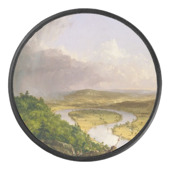 Thomas Cole der Oxbow Der Connecticut-Fluss Eishockey Puck (Vorderseite)