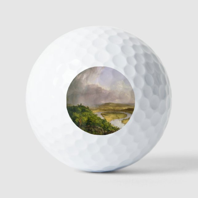 Thomas Cole der Oxbow Der Connecticut-Fluss Golfball (Vorderseite)
