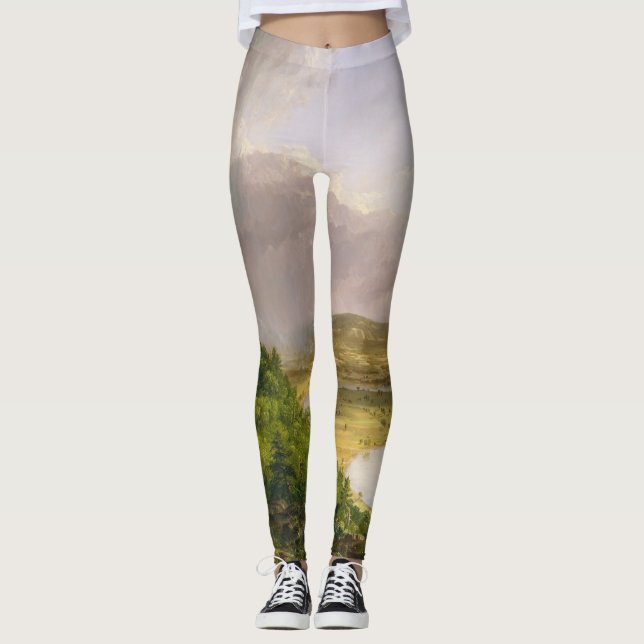 Thomas Cole der Oxbow Der Connecticut-Fluss Leggings (Vorderseite)