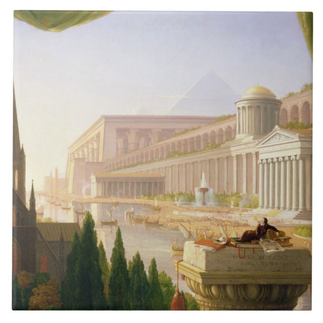 Thomas Cole - Der Traum des Architekten Fliese (Vorderseite)