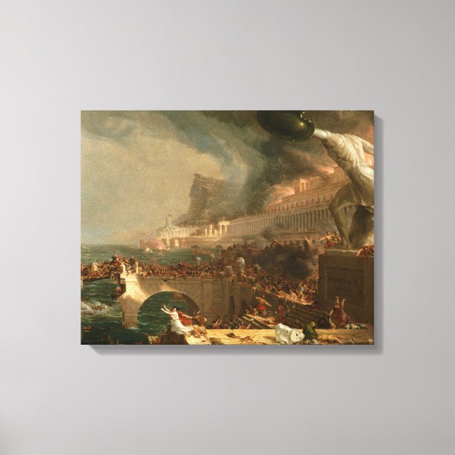 Thomas Cole The Course of Empire - Zerstörung Leinwanddruck (Vorderseite)