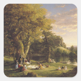 Thomas Cole The Pic-Nic Quadratischer Aufkleber