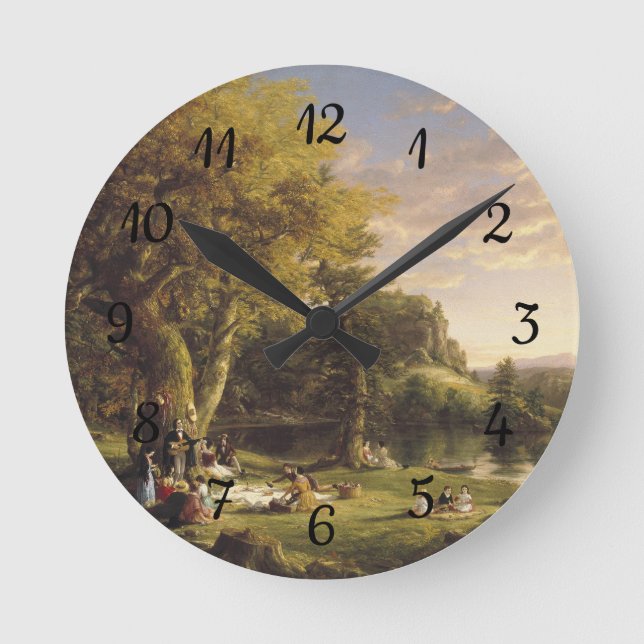 Thomas Cole The Pic-Nic Runde Wanduhr (Vorderseite)