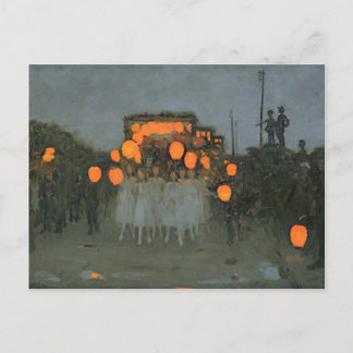 Thomas Cooper Gotch - The Lantern Parade Postcard Postkarte
