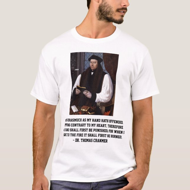 Thomas Cranmer-Verbesserungs-Reue-Zitat T-Shirt (Vorderseite)