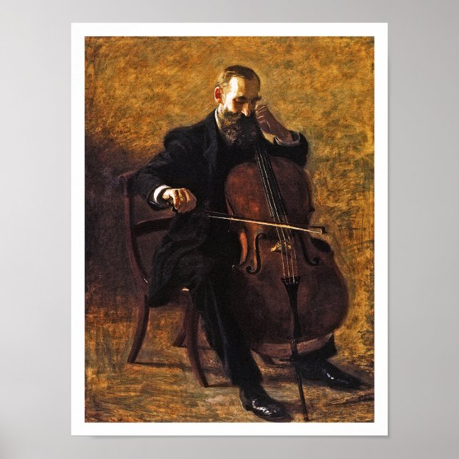 Thomas Eakins Painting: Der Cello-Spieler Poster (Vorne)