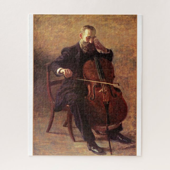 Thomas Eakins painting, The Cello Player, Puzzle (Vertikal)