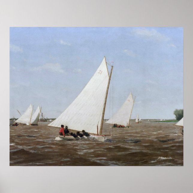 Thomas Eakins - Sailboats Racing auf dem Delaware Poster (Vorne)