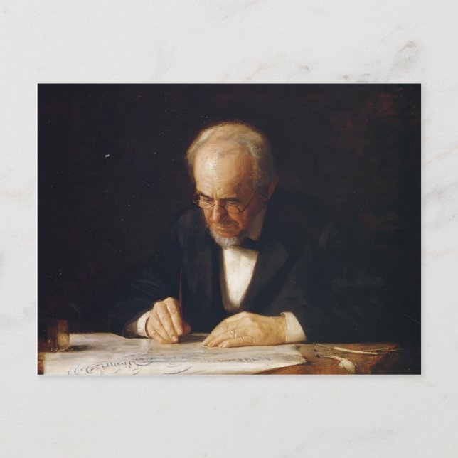 Thomas Eakins - The Writing Master (Benjamin Eakin Postkarte (Vorderseite)
