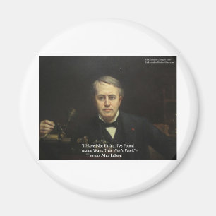 Thomas Edison "10.000 Ways" Zitate von Weisheit Magnet