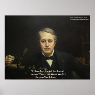 Thomas Edison "10.000 Wege" Weisheit Zitat Poster