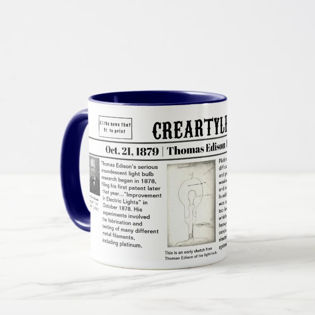 Thomas Edison 1879 Tasse (Vorderseite Links)
