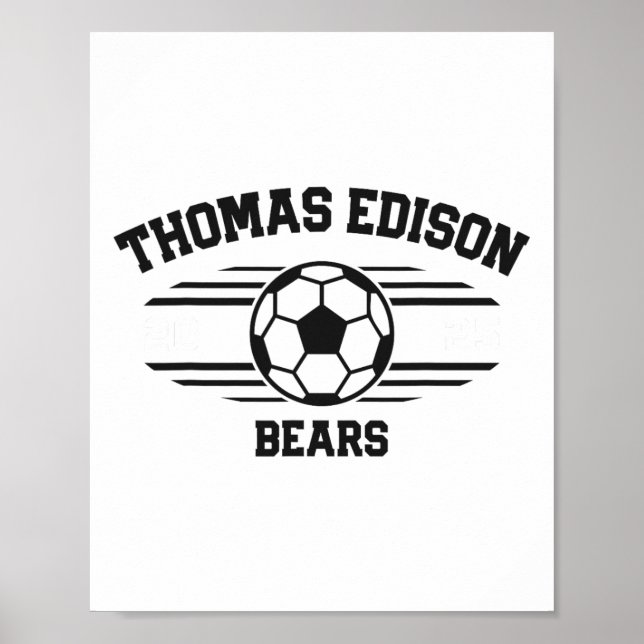 Thomas Edison Bears Fußballrechnung 2025  Poster (Vorne)