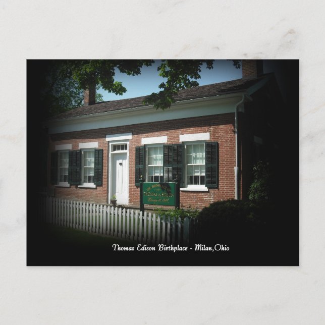 Thomas Edison Birth Place Mailand,Ohio Postcard Postkarte (Vorderseite)
