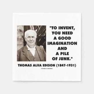 Thomas Edison erfindet Fantasie-Pile von Junk Serviette