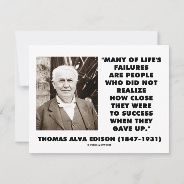 Thomas Edison Erfolgsausfälle sind Nah aufgeblasen (Vorderseite)