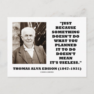Thomas Edison Gemein sein nutzloses Zitat nicht Postkarte