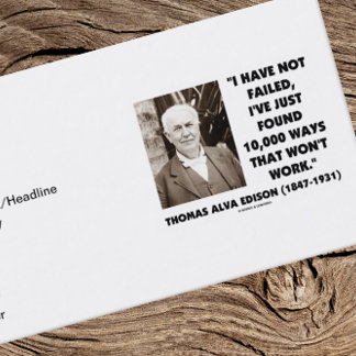 Thomas Edison habe ich nicht Versagt 10.000 Wege g Visitenkarte