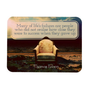 Thomas Edison Inspirational Zitat "Failures" Magnet