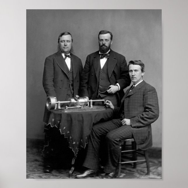 Thomas Edison mit seinem Phonograph Poster (Vorne)
