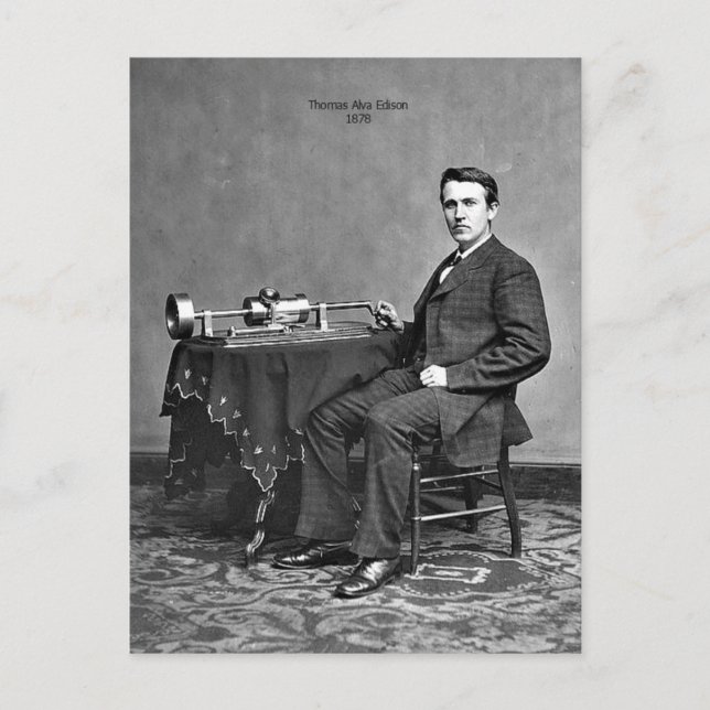 Thomas Edison Postkarte (Vorderseite)