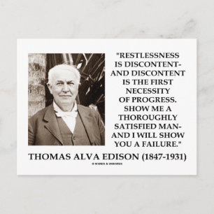 Thomas Edison Restless Disease Progress Postkarte