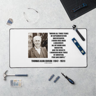 Thomas Edison Results Invention Pure Simple Quote Schreibtischunterlage